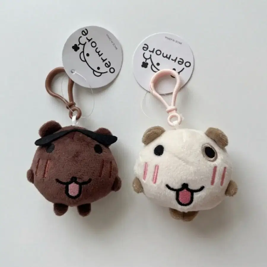 오얼모얼 냥이 키링 브라운/아이보리