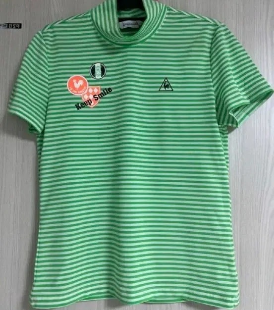 여90르꼬끄 골프 반팔 티셔츠 그린 스트라이프