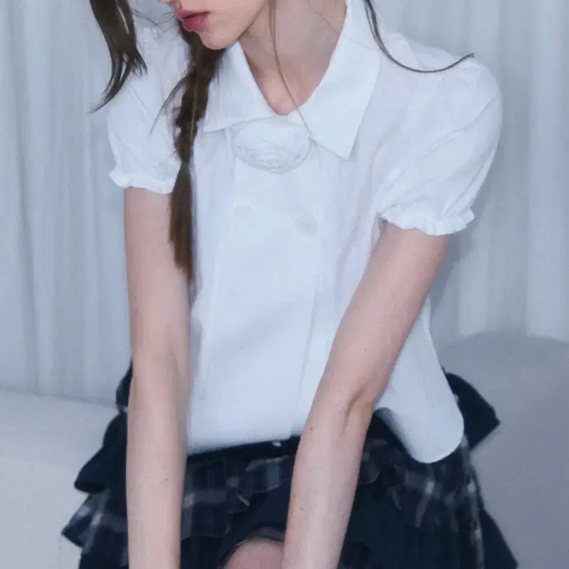 로제프란츠 Button Bell Cotton Blouse 버튼 셔츠 화이트