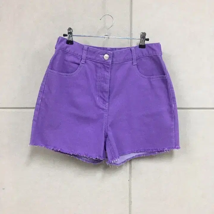 ZOOC주크 퍼플 면스판 데님 숏팬츠 반바지