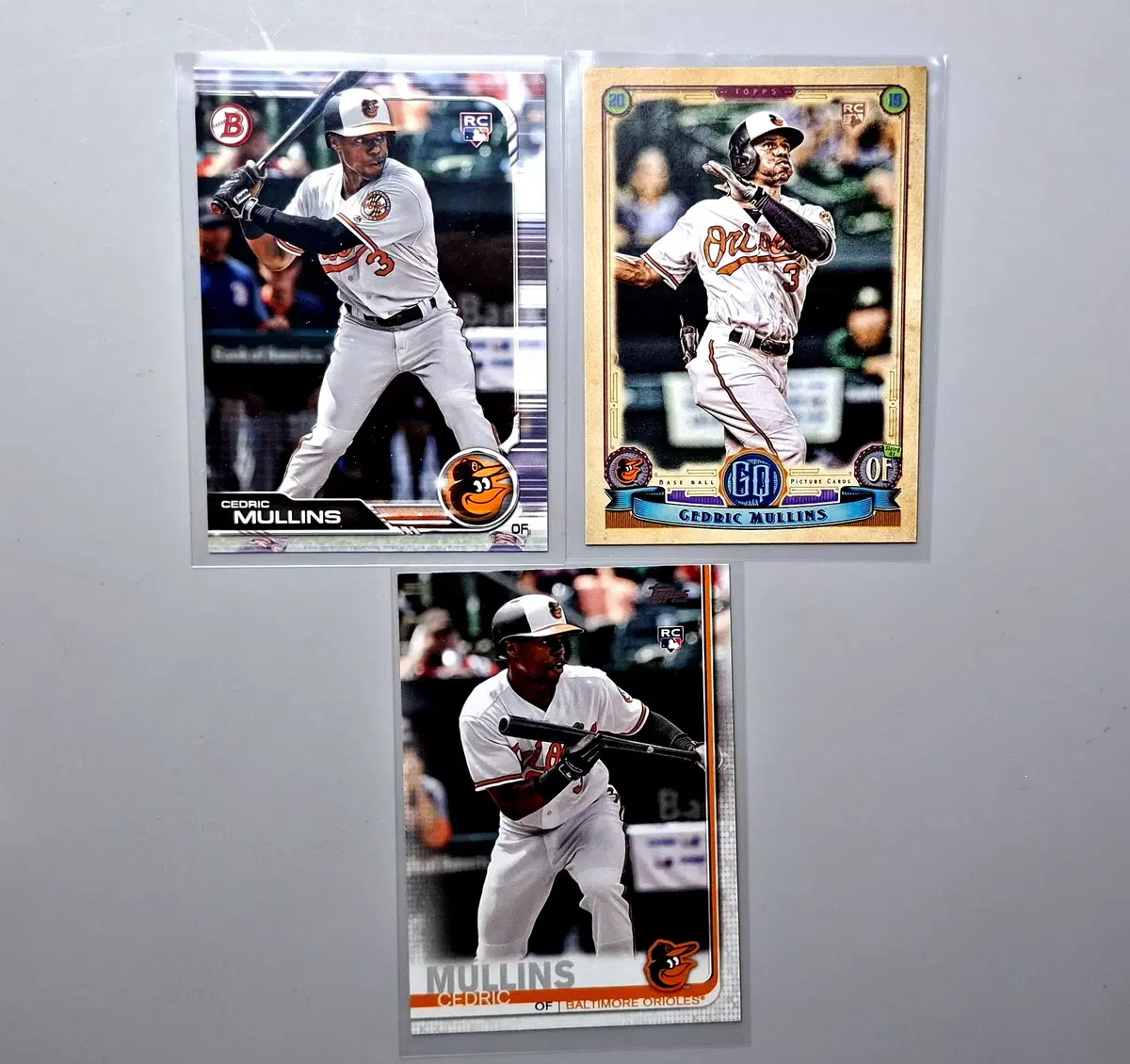 MLB 세드릭 멀린스 루키 3장 묶음 탑스 2019 보우먼 탑스 집시퀸 등