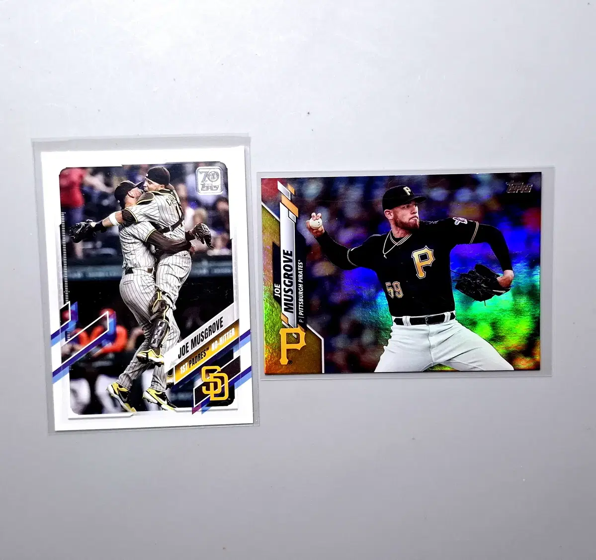 MLB 조 머스그로브 노히터, 골드포일 2장 묶음 탑스