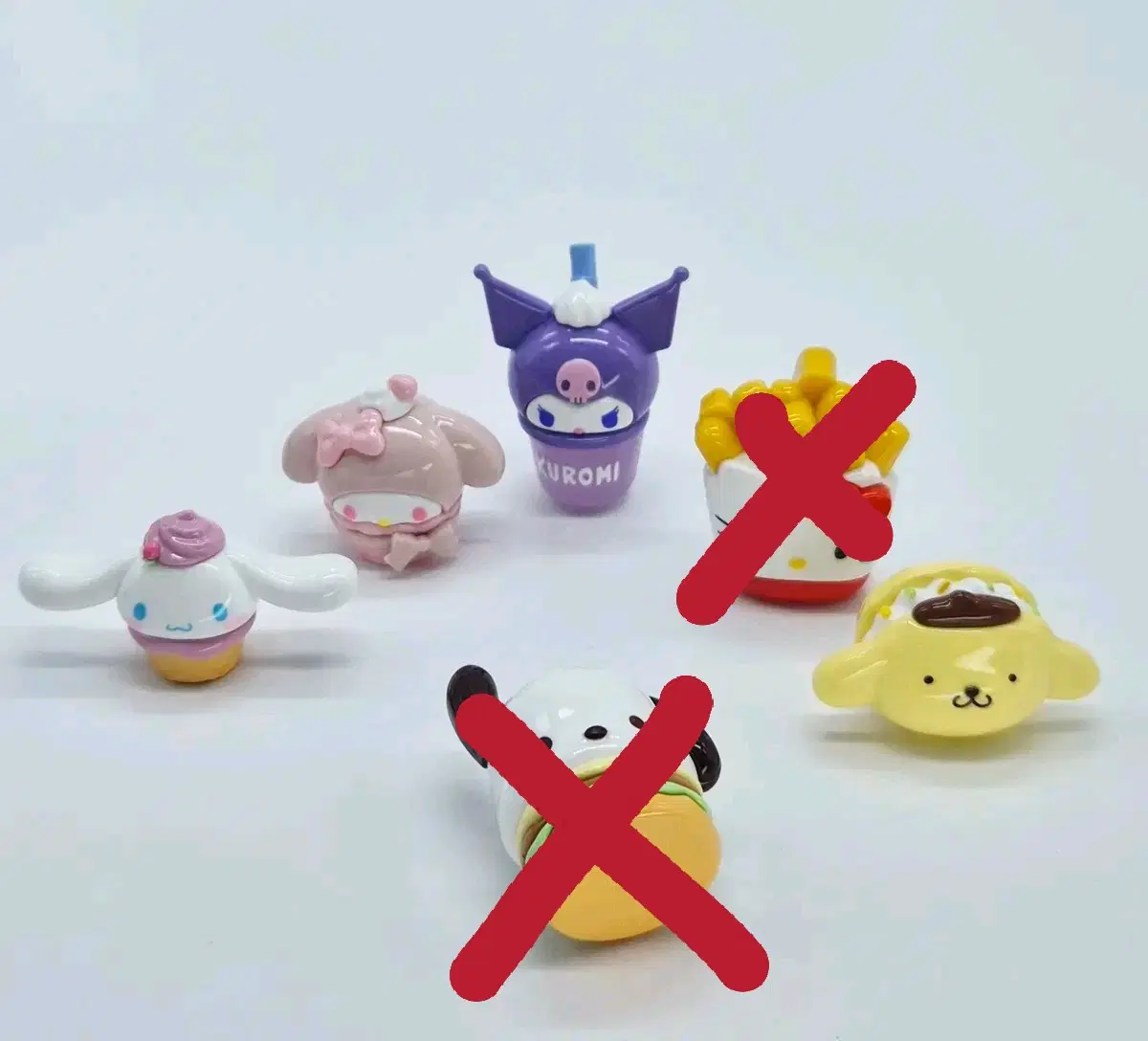 산리오 패스트푸드 스낵 시리즈 미니 피규어 4종