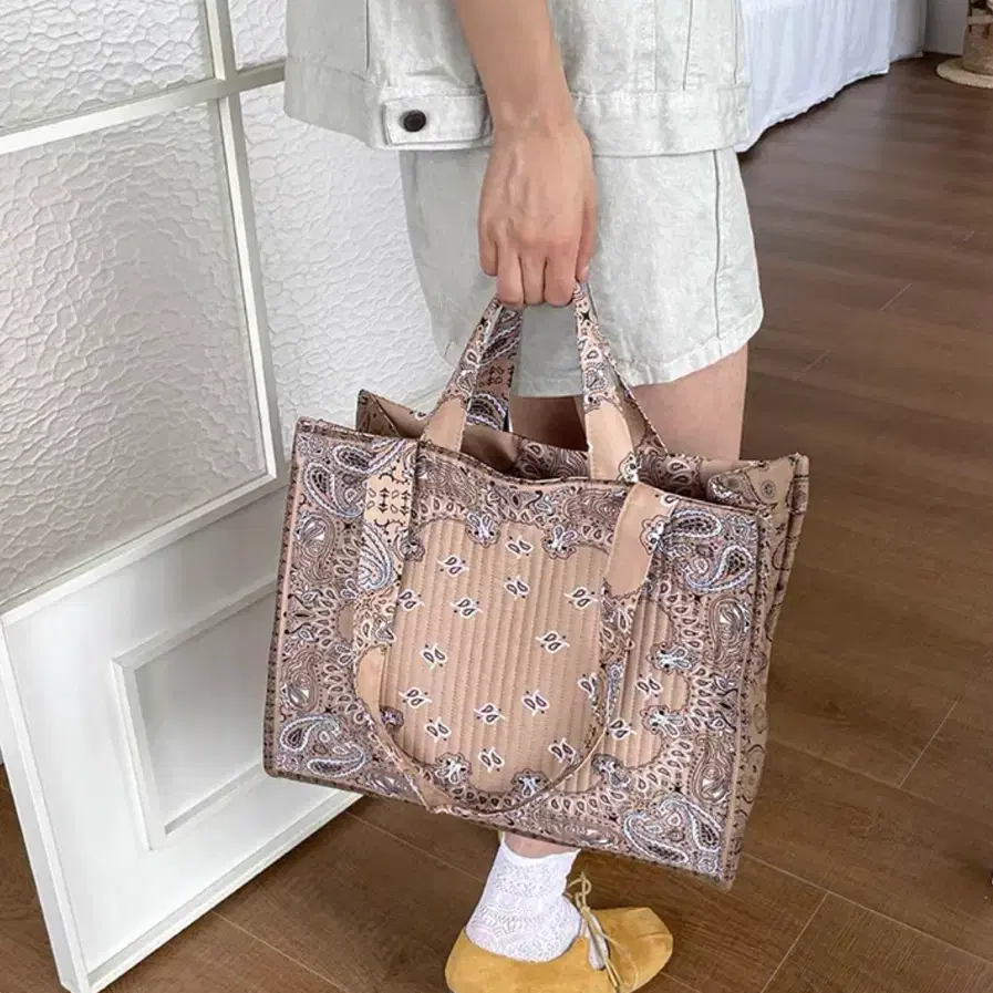 페이즐리퀼팅숄더토트백 빈티지페이즐리빅사이즈가방