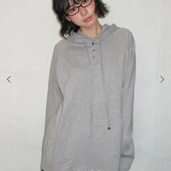 론론 후드 오버핏 롱슬리브 그레이