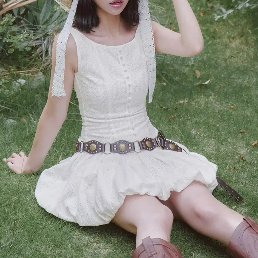 Darich 다리치 코튼 레이스 미니 원피스 화이트