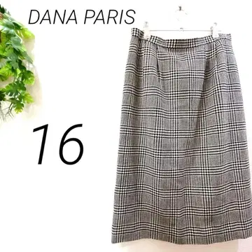 [ 1154 ] DANA PARIS 체크 스커트 하운드투스 체크 모노톤 무릎 기장