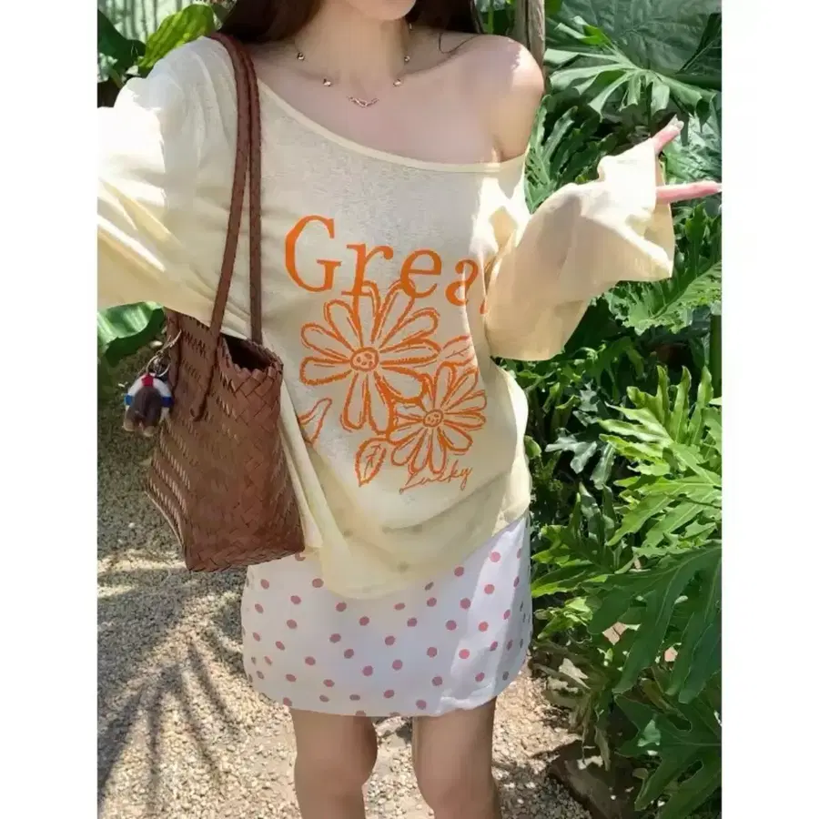 프린팅 루즈핏 시스루 티셔츠 / 데일리 캐주얼 러블리 빈티지 모리걸 y2k