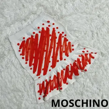MOSCHINO COUTURE 올 패턴 스커트 화이트 레드 M 상당