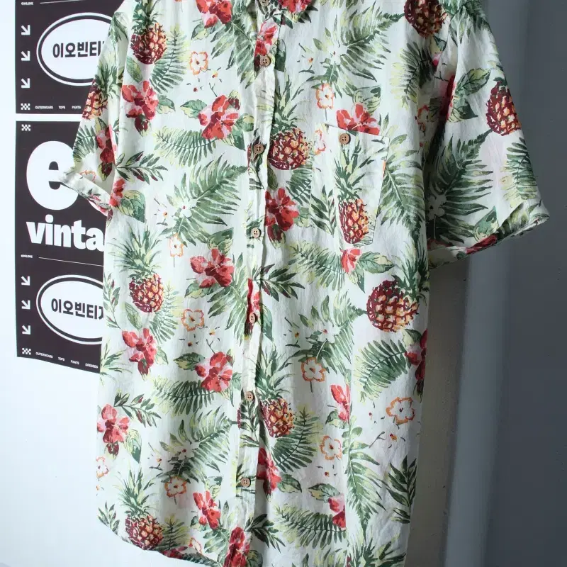 (L-XL) 브랜드빈티지 반팔 카라 티셔츠 셔츠 남방-H35954
