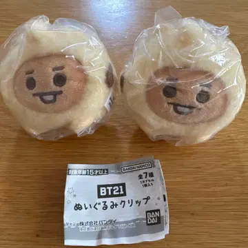 BT21 봉제 인형 클립 가챠 2개 세트