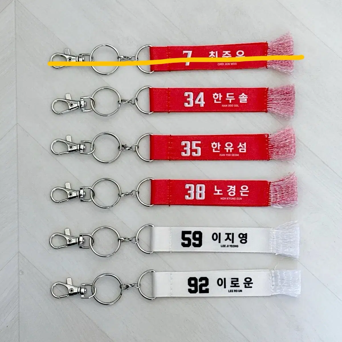 SSG 랜더스 머플러 키링 최준우 한두솔 한유섬 노경은 이로운 이지영