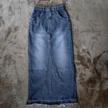 인디마크 데님 롱 스커트 그레이