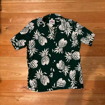 DUKE KAHANAMOKU 파인애플 패턴 하와이안 셔츠 M