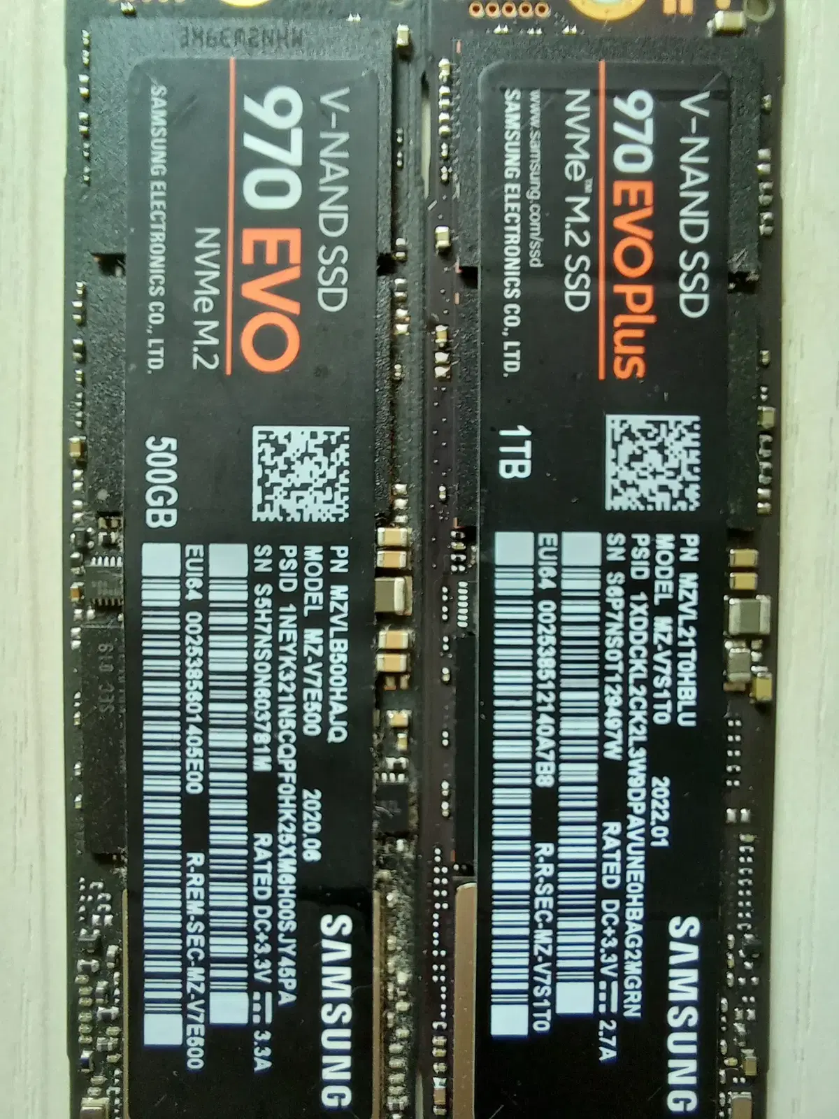 [SSD M.2]삼성 970EVO PLUS 1TB (보증 27.1까지), 500GB 팝니다.