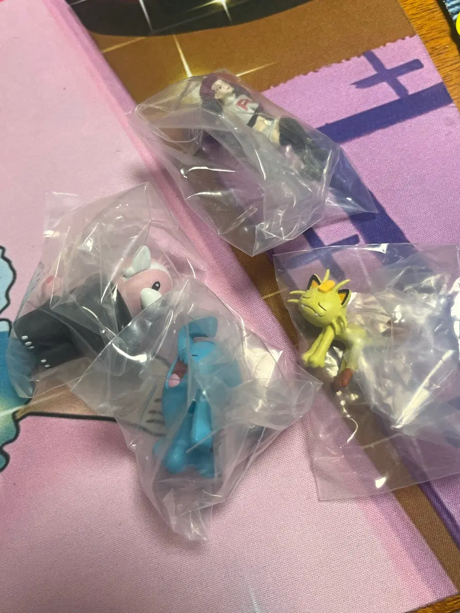 포켓몬스터 후치코 컵 위에 가챠 세트판매 로사,이븐곰,야옹이