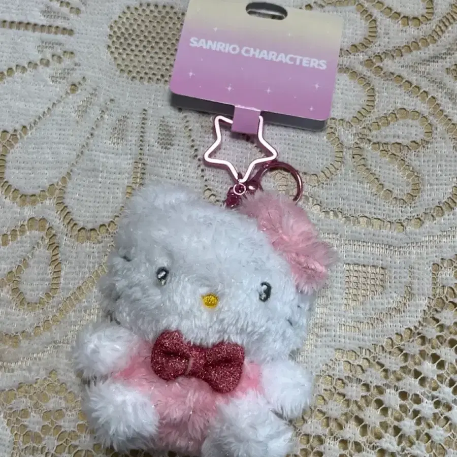 산리오 캐릭터 헬로키티  봉제 인형 키링 반짝파스텔