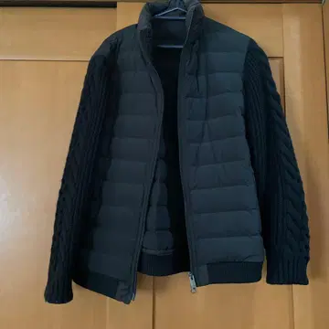 TAKEO KIKUCHI 다운 자켓 니트 절개 블랙