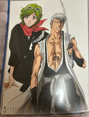 무츠루기 켄세이 쿠나미 시로 BLEACH 애니메이션 달력 A2 사이즈 초레어