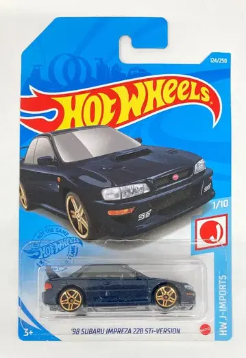 MATTEL HOTWHEELS HW J-IMPORTS 1/10 HBN96 '98 SUBARU IMPREZA 22B STi-VERSION/네이비 124/250