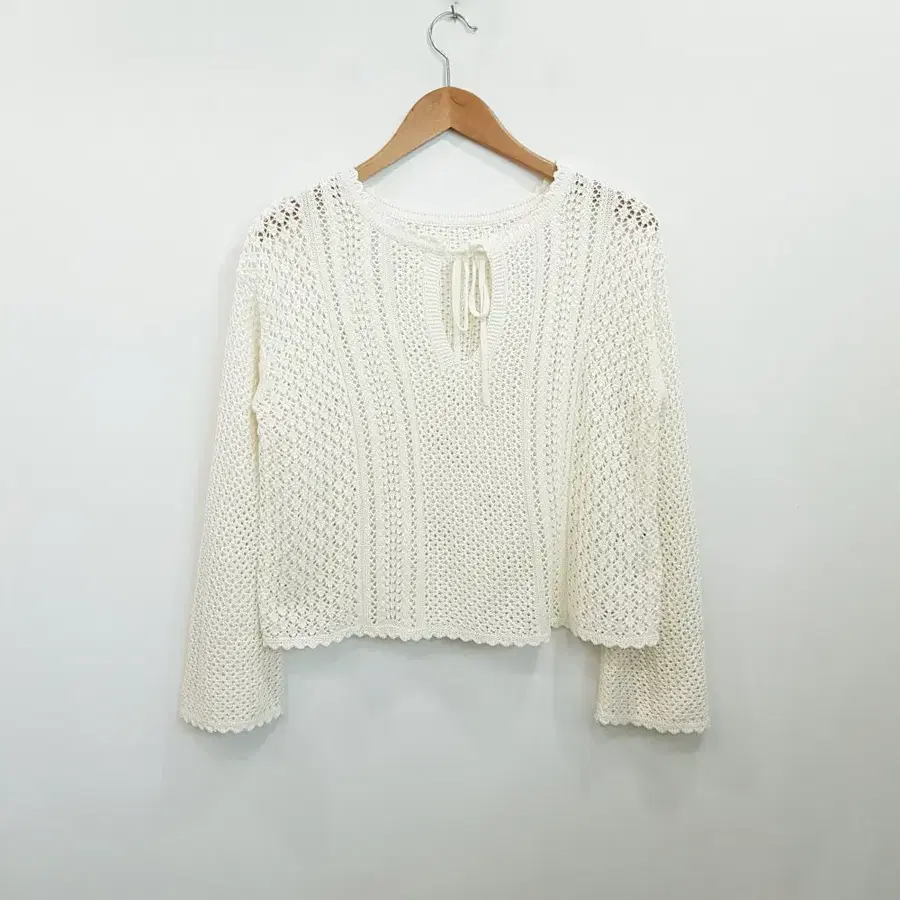 유니클로 키홀 오버핏 박시 커버업 그물 긴팔 티셔츠 여M R613
