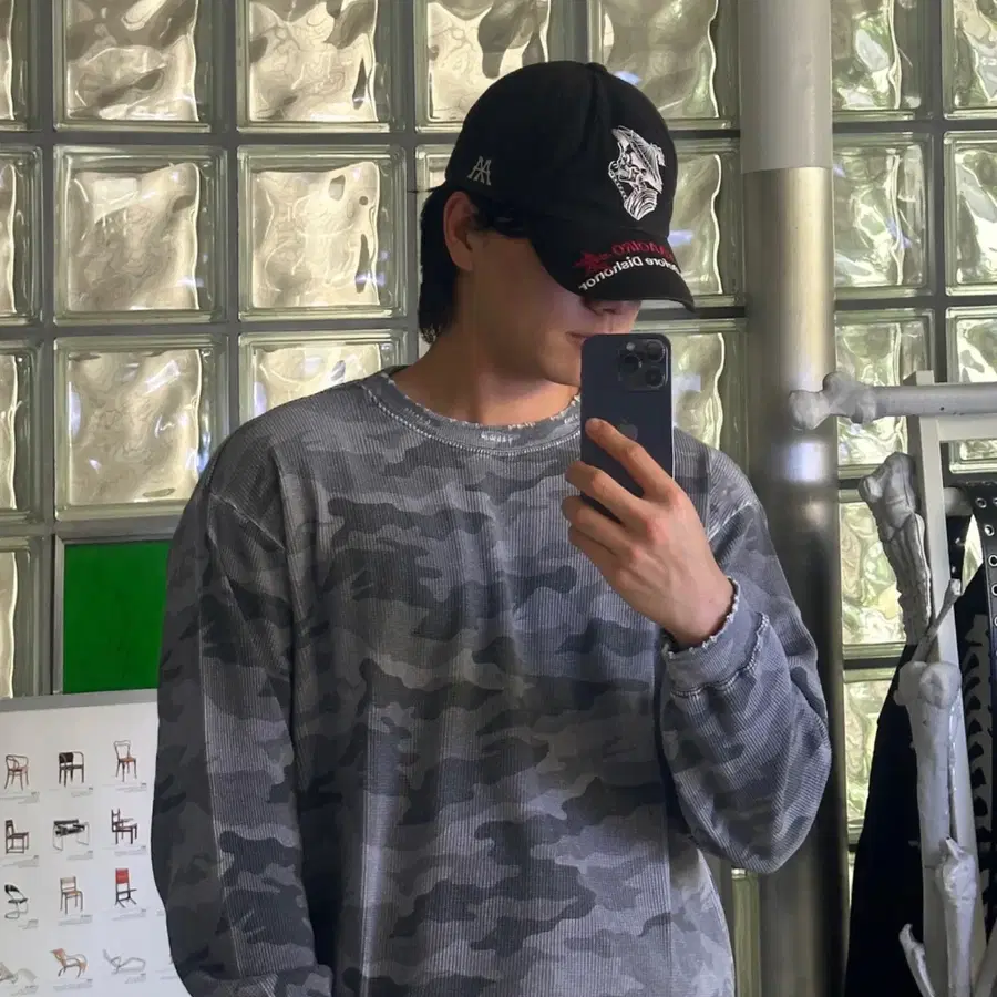 BELVET 벨벳 camo waffle thermal ls tee