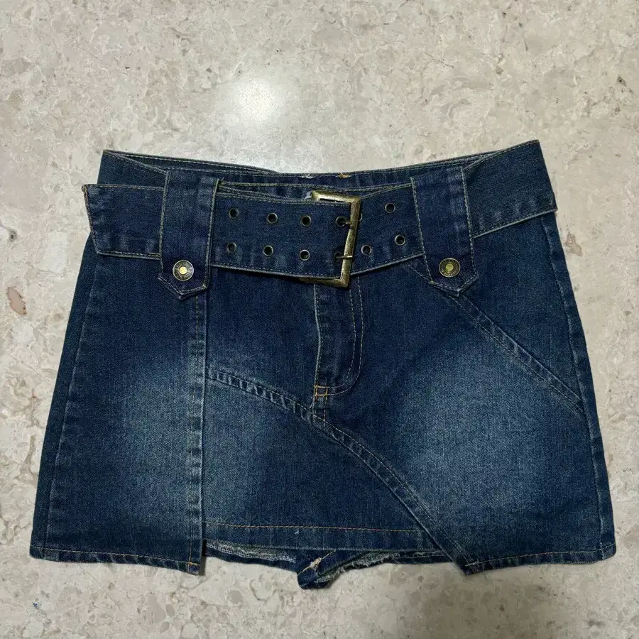 빈티지 데님 스커트 청바지 벨티드