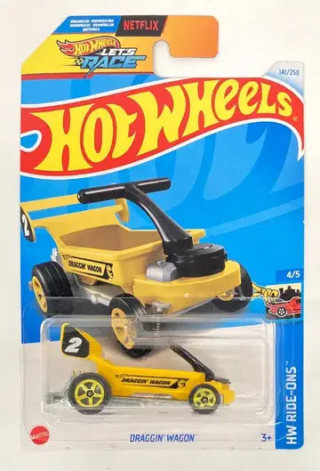 MATTEL HW RIDE-ONS 4/5 HOT WHEELS DRAGGIN' WAGON 옐로우/보물 사냥 141/250