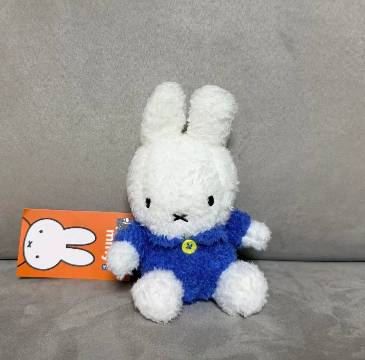 정품 미피 시팅 블루 미피 16cm 키링인형
