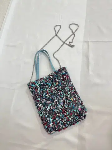 ZARA 비즈 스팽글 체인 숄더 백