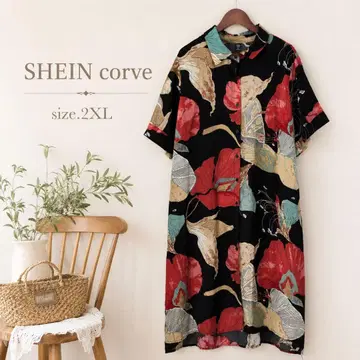 새상품급 SHEIN curve 플라워 원피스
