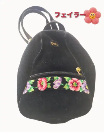 페이러 백팩 블랙 꽃무늬 새상품급