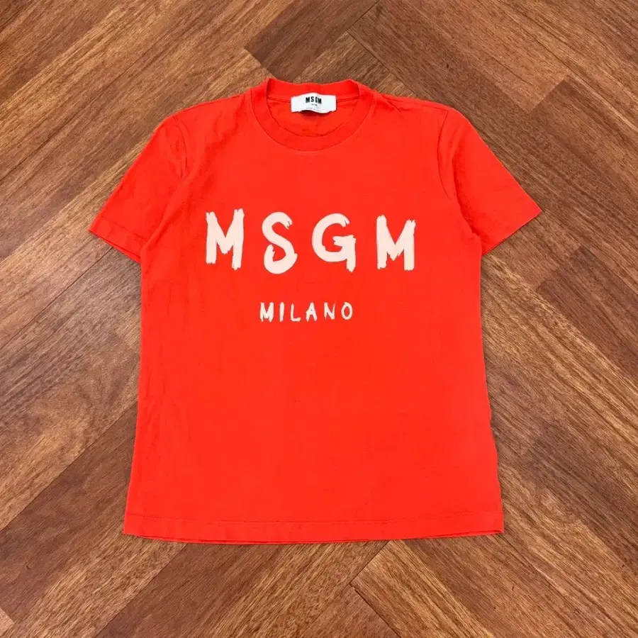 여성용 S MSGM 빅로고 반팔 라운드 티셔츠