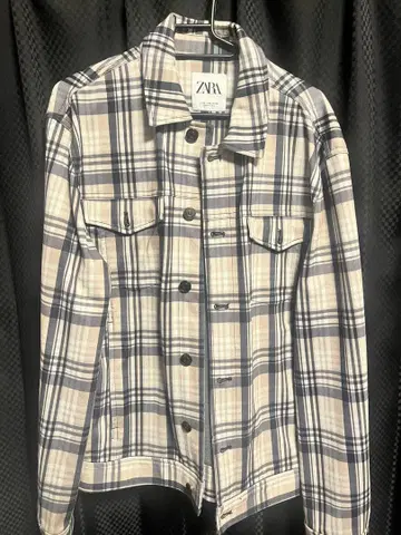 ZARA 체크 무늬 자켓 베이지 M 사이즈