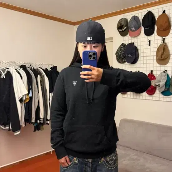 오베이 블랙 후드티