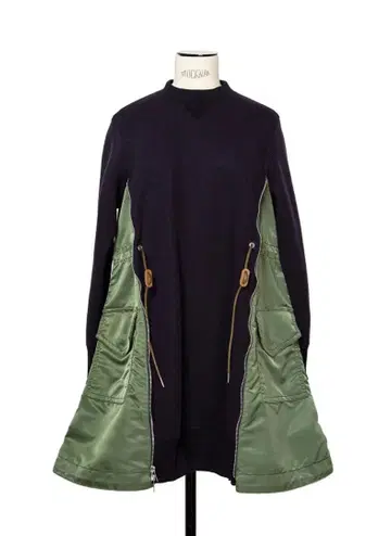 [ sacai ] Sponge Sweat x Nylon Twill Dress