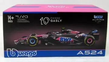 BBURAGO 1/43 BWT 알파인 F1 팀 A524 (2024) No10 P.가슬리 헬멧 포함 (클리어 케이스)