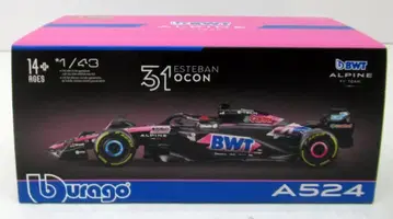 BBURAGO 1/43 BWT 알파인 F1 팀 A524 (2024) No31 E. 오콘 헬멧 포함 (클리어 케이스)