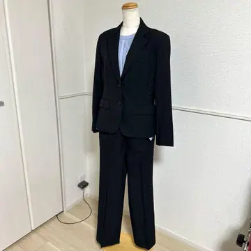 새상품급 집에서 세탁 가능한 비즈니스용 취업용 팬츠 수트 블랙 블라우스 포함 11호