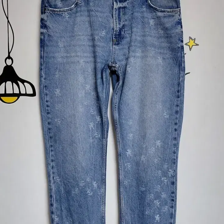 [36] 데시구알(Desigual) 패턴 워싱 스트레이트 데님 팬츠
