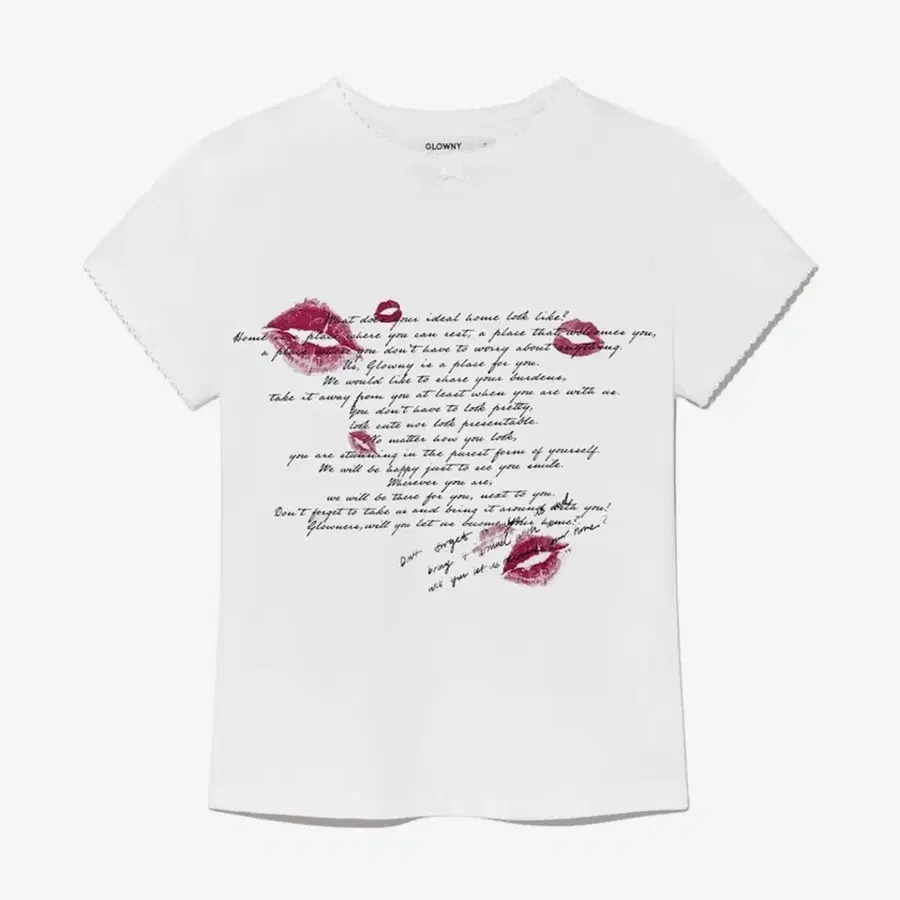 글로니 KISSING U CREW NECK TEE (WHITE) M