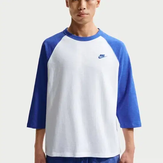 나이키 라글란 반팔 티셔츠 흰색/블루