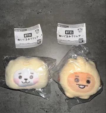 BT21 봉제 인형 클립 2종 세트