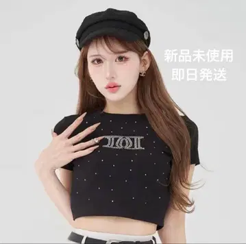 다리치 darich 펄 스톤 로고 T셔츠 블랙