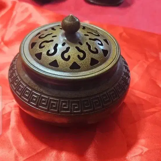 [고품급] 프리미엄 적동 삼족 향로 (지름 12cm / 건륭년제 낙관)