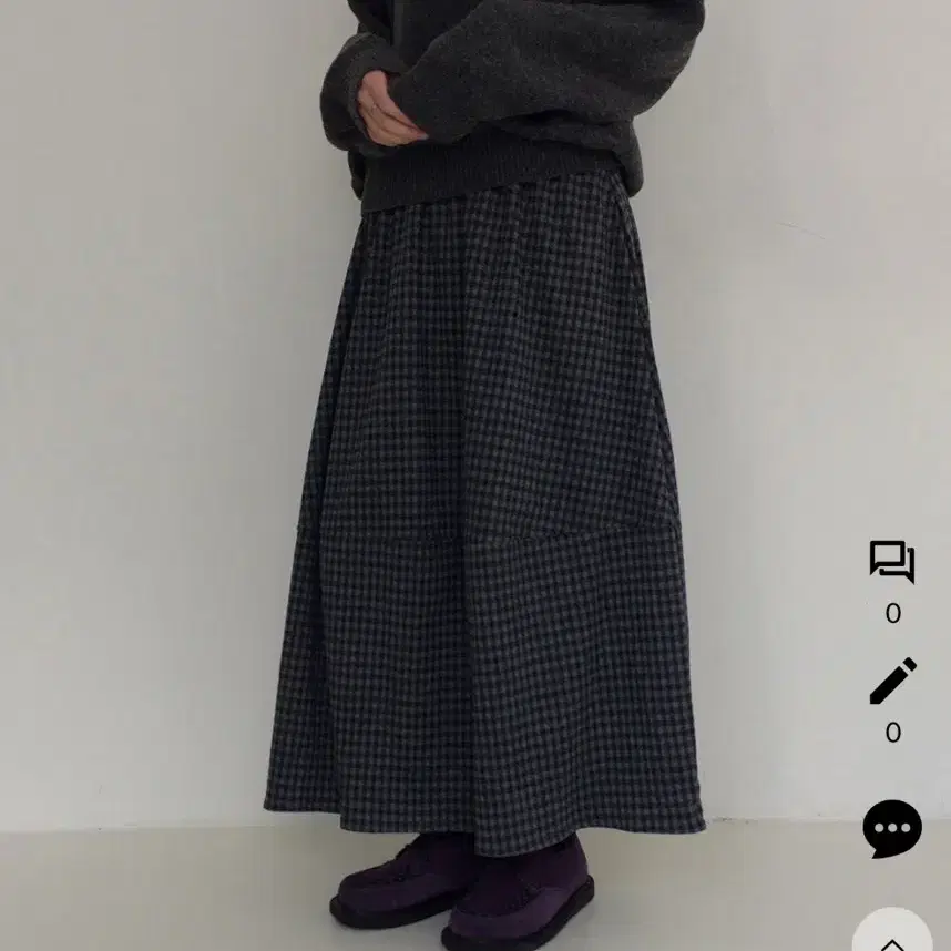 미리내로 체크 롱스커트
