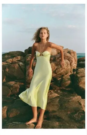 ZARA 새틴지 미디 원피스 XS 미사용 새상품