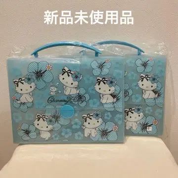[챠미키티] 서류 케이스 플랫 케이스 스카이블루 헤이세이 레트로