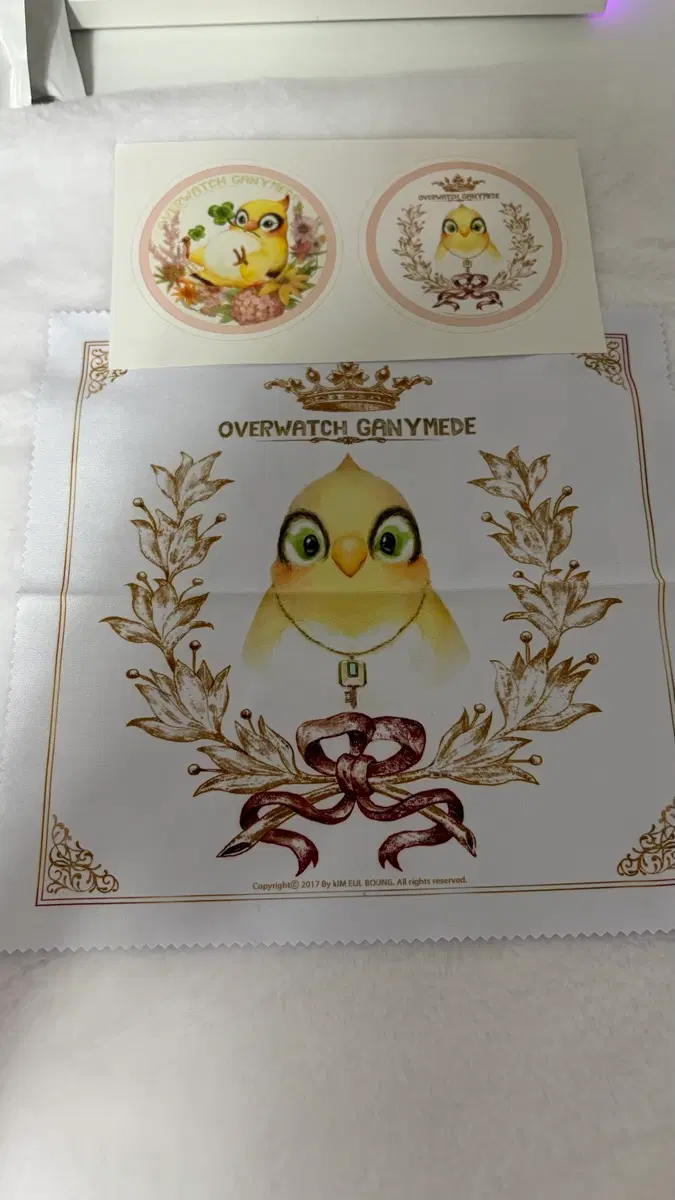 오버워치 가니메데 스티커와 안경닦이(2차창작)