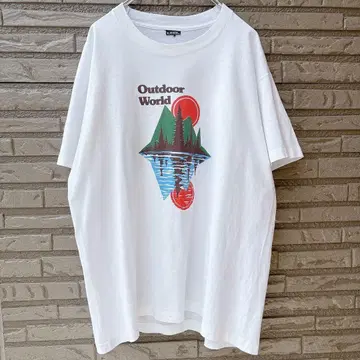 90s 싱글 스티치 풍경 모티브 아웃도어 디자인 XL /609